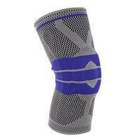 LKXHarleya Adjustable Athletics Sports Compression Knee Sleeve Support Basketball Silicon Padded Knee Pads Brace Meniscus Patella Safety Protector,L