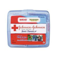 Portable Travel First Aid Kit, 70-Pieces, Plastic Case