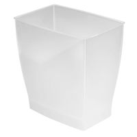 iDesign Spa Rectangular Trash Can, Waste Basket Garbage Can for Bathroom, Bedroom, Home Office, Dorm, College, 2.5 Gallon, Frost