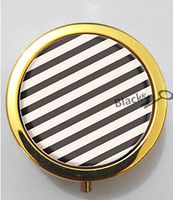 BlackKey Candy Stripe Print 3-Compartment Decorative Pocket Gift Box Case Organizer for Pill, Color 2-788