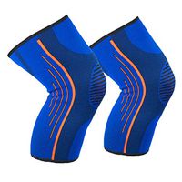 NOOZ Compression Knee Braces/Sleeves - 1 Pair (Blue, Medium)