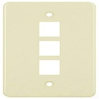 Versatap Faceplate, Flame Retardant Plastic, Ivory, Single Gang, 3 Ports