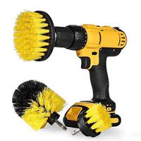 ThinIce 3 Piece Drill Brush Attachment Set - Power Scrubbers for Cleaning - All Purpose Drill Scrub Brushes Kit for Grout, Floor, Tub, Shower, Tile, Corners, Bathroom and Kitchen Surface (Yellow)