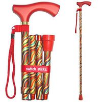 Switch Sticks Aluminum Adjustable Folding Cane and Walking Stick collapses and adjusts from 32 to 37 inches, Carnival