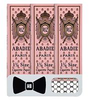 Abadie Rolling Papers 1 1/4 (3 Packs) with Hippie Butler Grinder Card