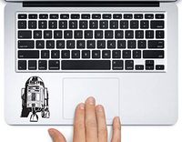R2D2 Facing Forward Star Wars Printed Trackpad Clear Vinyl Decal Sticker Compatible with Apple MacBook Pro Air 11" 12" 13" 15" All Years Laptop Keyboard (13" MacBook Pro Retina)
