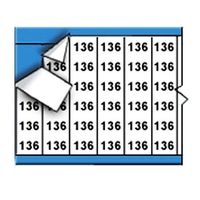 Brady WM-136-PK Repositionable Vinyl Cloth (B-500), Black on White, Solid Numbers Wire Marker Card (25 Cards)