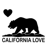 California Love Bear Vinyl Decal Sticker | Cars Trucks Vans Walls Laptops Cups | Black | 5.5 inches | KCD1023