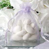 Efavormart 50PCS Lavender Organza Gift Bag Drawstring Pouch Wedding Favors Bridal Shower Treat Jewelry Bags - 3"x4"