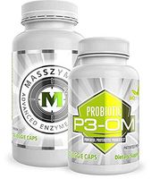 BiOptimizers - P3-OM and MassZymes Bundle - Premium Digestive Enzymes and Probiotics for Women and Men - Doctor-Formulated (120 MassZymes Capsules, 60 P3-OM Capsules)