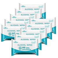 NKeepB 75% Alcohol Wet Wipes, Portable Hand Alcohol Wipes, Alcohol Disinfection Wipes for All-Purpose Cleaning(10 Packs,100Wipes)