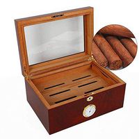 Smoking Set/Can Hold 120 Cigars with Humidifier and Hygrometer Double Cigar Cabinet Cedar Wood Lining Men's Gift Box Professional Storage Cigar Mute