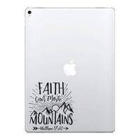 FINCIBO 5 x 5 inch Matthew 17:20 Removable Vinyl Decal Stickers for iPad MacBook Laptop (Or Any Flat Surface)