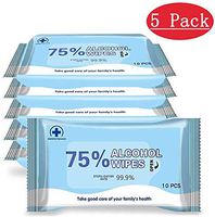 Alcohol Disinfectant Wipes,Wet Wipes 75% Alcohol (5pack,50 Wipes)