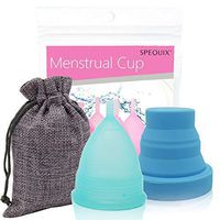 SPEQUIX 1 PCS Blue Menstrual Cup and 1 PCS Sterilizing Cup Set for Lady Feminine Hygiene Protection with Sterilizer Cup (Small)