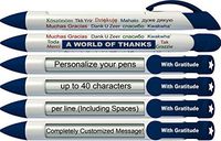 Greeting Pen Personalized Pens-World of Thanks Rotating Message Pen - 25 Pack (P-PP-111-25)
