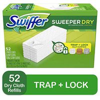 Swiffer Sweeper Dry Mop Refills for Floor Mopping and Cleaning, All Purpose Floor Cleaning Product, Unscented, 52 Count