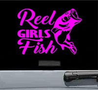 JS Artworks Reel Girls Fish Vinyl Decal Sticker (HOT Pink)