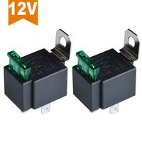 Ehdis Fused Relay On/Off 12V 30A Automotive 4-Pin Fuse Mounting Base Socket SPST Metal Normally Open Car Motor Automobile, Pack of 2