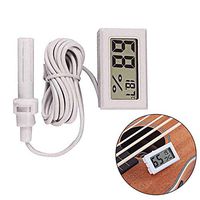 fanmaosdf Portable LCD Display Digital Thermometer Hygrometer Temperature Data Logger for Dry Cabinet, Gift Box, Cigar Humidor, Reptile Room, Pet Room White