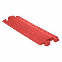 Linebacker CP1X125-GP-O Polyurethane Heavy Duty General Purpose 1 Channel Open Top Cable Protector with 1.25" Channel and T-Shaped Connectors, Orange, 36" Length, 11.5" Width, 1.6" Height