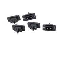uxcell a16031500ux1368 AC 250V 10A PCB Board Panel Mount Male 2 Terminals Soldering C8 Type Power Inlet Connector Pack of 5