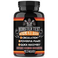 Monster Test Nitric Oxide Booster by Angry Supplements, Extreme N.O Boost, Increase Circulation, Powerful Workouts, Quick Recovery & Energy (1-Bottle)