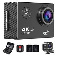 Action Camera,4K WiFi Ultra HD Waterproof Sport Camera 2 Inch LCD Screen 16MP 170 Degree Wide Angle with Sony Sensor Rechargeable Battery and Portable Package