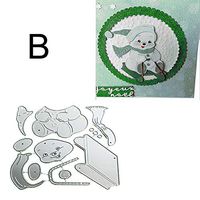 Qjoy Christmas Cutting Dies Santa Snowman Metal Cutting Dies Scrapbook Paper Craft Christmas Emboss Punch Stencil Mold 3D Card Metal DIY Scrapbook Album Paper Card