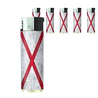 JS & Caren Alabama State Flag Lighters S1 Set of 5 Electronic Flame Cigarette Smoking