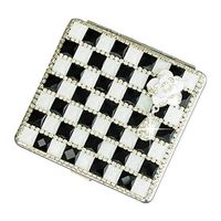 Lzttyee Alloy Portable Women Cigarette Box Case Bling Bling Pocket Carrying Cigarettes Storage Holder (Black White)