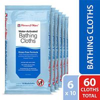Pharma-C-Wipes Water Activated Bathing Cloths - Rinse Free - Thick, Pretreated Washcloths (6 Packs of 10 Wipes)