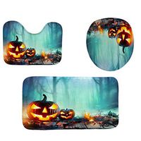 YAYUMI Halloween Festival 3pcs Non-Slip Bath Mat Bathroom U Shaped Non-Slip Shower Kitchen Carpet Doormats Decor