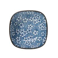 AXZHYX Bowl Japanese Creative Ceramic Tableware Printing Square Bowl Rice Bowl Salad Bowl Sauce Dish -6 Styles Hotel Tableware Home Noodles Boiled Fish Soup Bowl (Color : E)