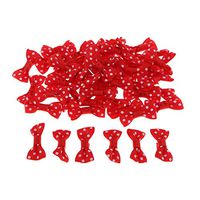 50pcs Mini Bows Polka Dot Bows DIY Bows for Wedding Birthday Party Decor Gift Wrapping - Red