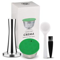 i Cafilas Stainless Steel Refillable Dolce Gusto Coffee Capsules Crema Reusable Coffee Pods Metal Permanent Coffee Holder Compatible for Nescafe Dolce Gusto with 1 tamper