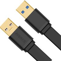 Awinner USB 3.0 Type A Male to Type A Male Flat Cable (1M)