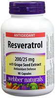 Webber Naturals Resveratrol with Grape Seed Extract, 200mg/25mg, 90 capsules