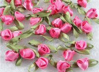 100 Pcs Polyester Tape with Ye Han Bud Rose/trim/sewing/appliques U Pick (Watermelon Red)