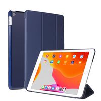 CreazyBee Slim Case Compatible with iPad 7th Generation 10.2'' 2019, Auto Sleep/Wake,Viewing/Typing Stand Case, Flexible TPU Back with Rubberized Coating Cover (Dark Blue)