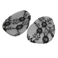 uxcell 1 Pair Black Gel Lace High Heel Comfy Forefoot Pad Foot Metatarsal Support Cushion Insole for Women