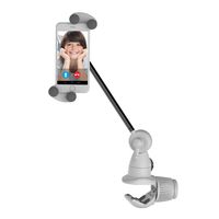 Barkan 4" - 12" Portable, Full-Motion, Multi-Position Smartphone & Tablet Mount, Up to 2.lbs, White, Firm Device Clamp, 360° Rotation, 5 Year Warranty