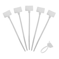Amgate Write on Ethernet Wire Zip Ties Cable Mark Tags Nylon Power Marking Label (200Pcs)