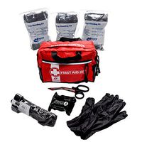 Stop The Bleed 3 Pack CAT 1 with Compressed Gauze Red Bag with Handles MFASCO