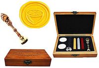 MNYR Vintage Lemon Fruit Luxury Wood Box Red Brass Metal Peacock Wedding Invitations Gift Cards Paper Stationary Envelope Seals Custom Logo Wax Seal Sealing Stamp Stick Melting Spoon Wood Gift Box Kit
