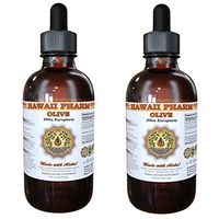 Olive Liquid Extract, Organic Olive (Olea europaea) Tincture, Herbal Supplement, Hawaii Pharm, Made in USA, 2x4 fl.oz