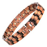 Reevaria Mens Elegant Guaranteed 99.9% Pure Copper Magnetic Therapy Bracelet Pain Relief for Arthritis and Carpal Tunnel, 3500 Gauss Links