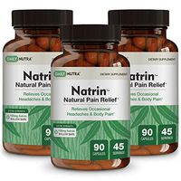 Natrin Natural Pain Relief by DailyNutra - Relieves Headaches and Pain in The Back, Neck, Knees, and Joints | Featuring High Strength White Willow Bark with 150mg of Salicin (3-Pack)