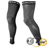 Vital Salveo - Bamboo Charcoal. Germanium Recovery Compression Outdoor Full Length Leg Knee Thigh Basketball Sleeves- Dark Grey(1 Pair)-S