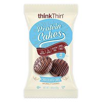 Protein Cakes by thinkThin - On The Go Snacks - 12g Protein, Low Sugar, Gluten Free, Non-GMO- Chocolate Cake, 2 Cakes per Package (9 Packages)
